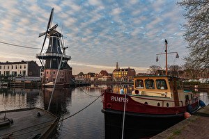 Haarlem Windmill at Spaarne River